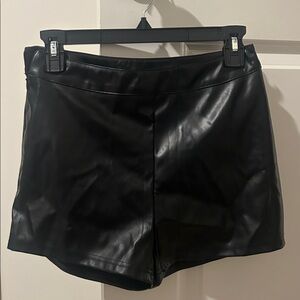 SHEIN Black Faux Leather Shorts